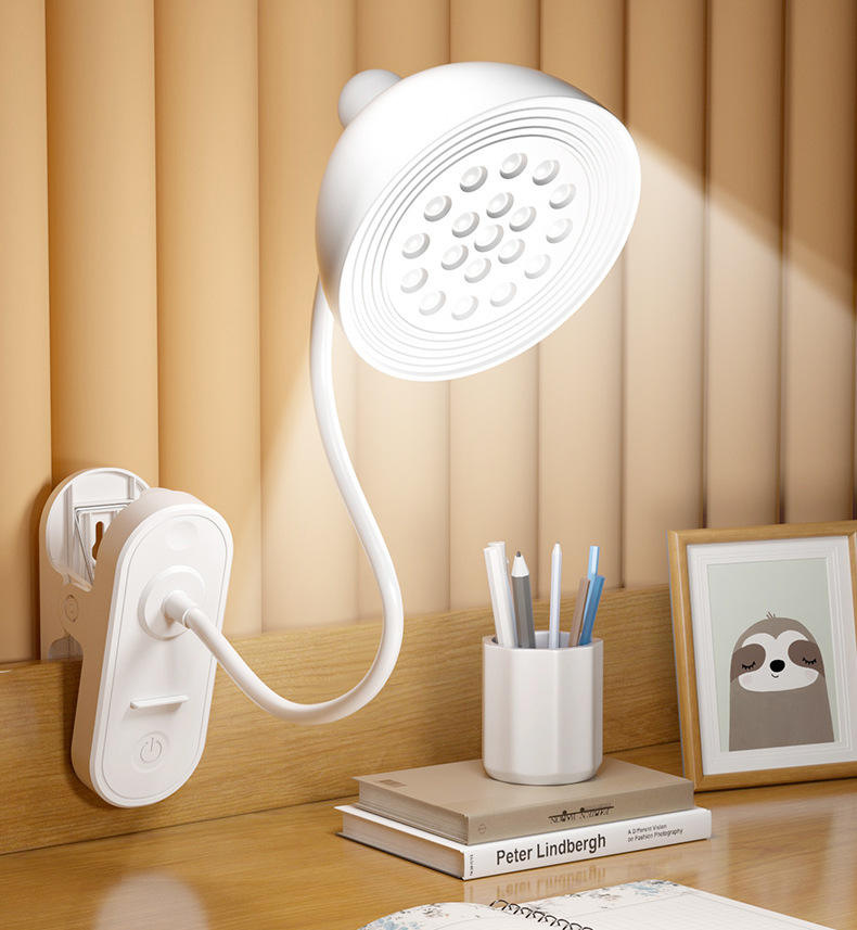 MIHUANWANG 818 Modern Plastic LED Desk Reading Light - E26 Clamp USB Rechargeable Battery Touch Cont